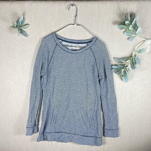 Lou & Grey Tops - Lou & Grey > Striped Crew Neck Cotton Sweatshirt Small